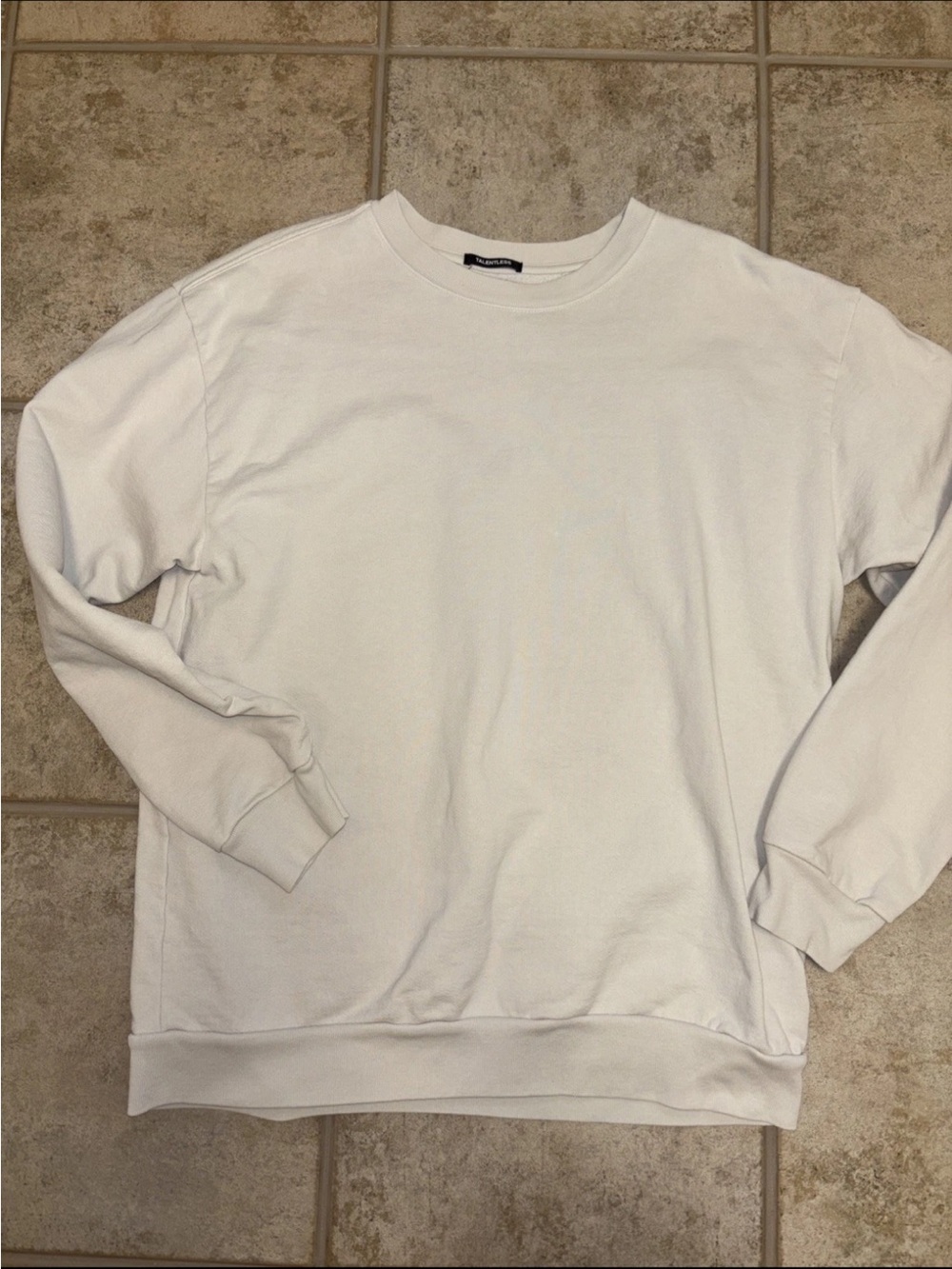 Talentless Men’s Bone Beige Heavyweight Cotton Crewneck Sweatshirt Size Large